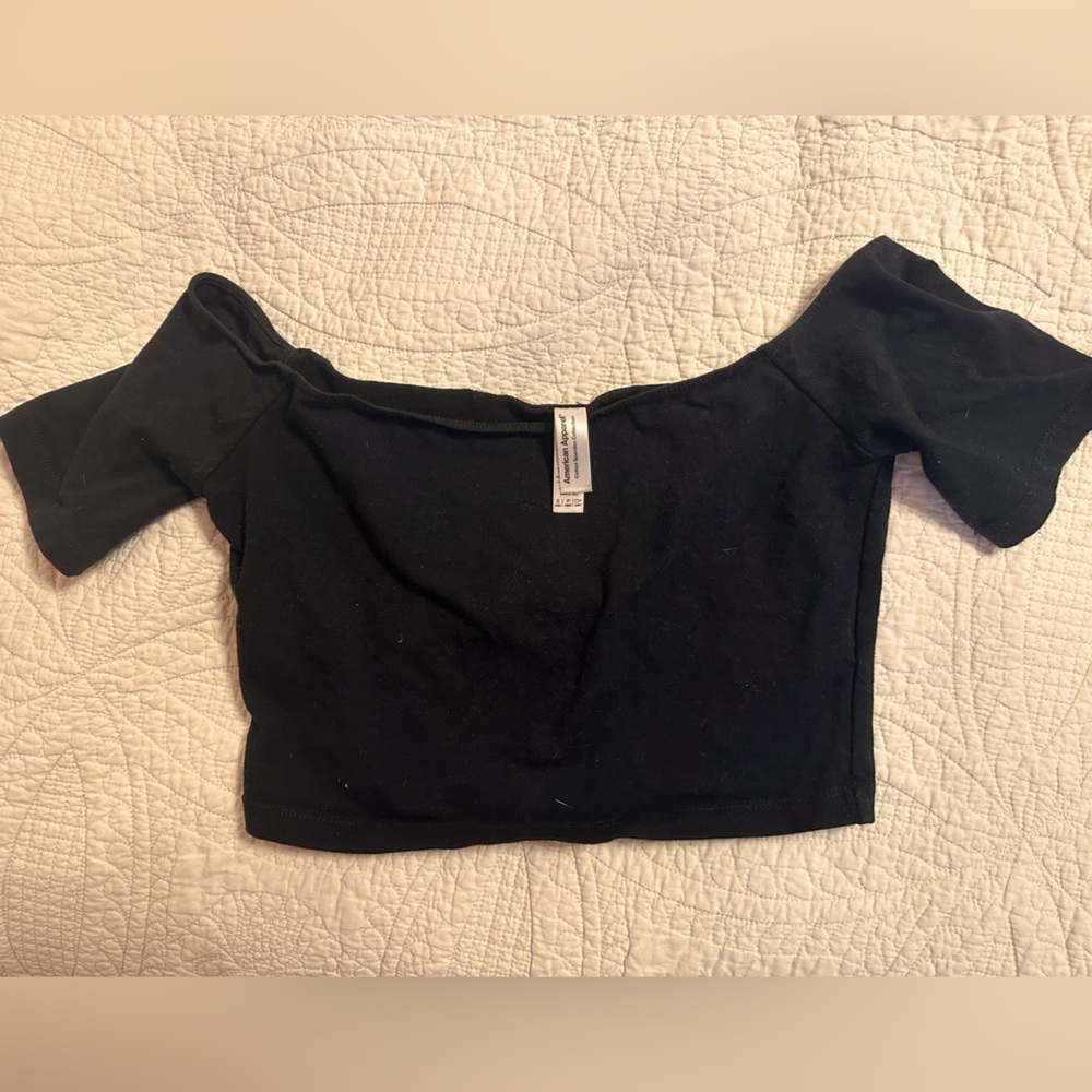American apparel off the should crop top